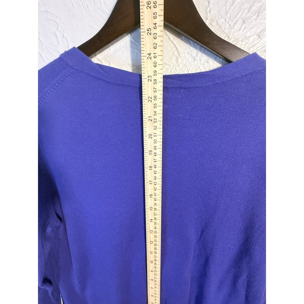 Banana Republic Women's L Purple Blue Button Front Cardigan Knit Pocket Sweater - Picture 7 of 8